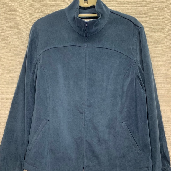 ORVIS Womens Blue Faux Suede Full Zip Hunting Jacket Coat Size 14 (KH90) - Picture 3 of 7